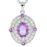 Sterling Silver Semi Pendants Setting Oval OV 8x6mm Halo W/ Topaz White Topaz - Syzjewelry